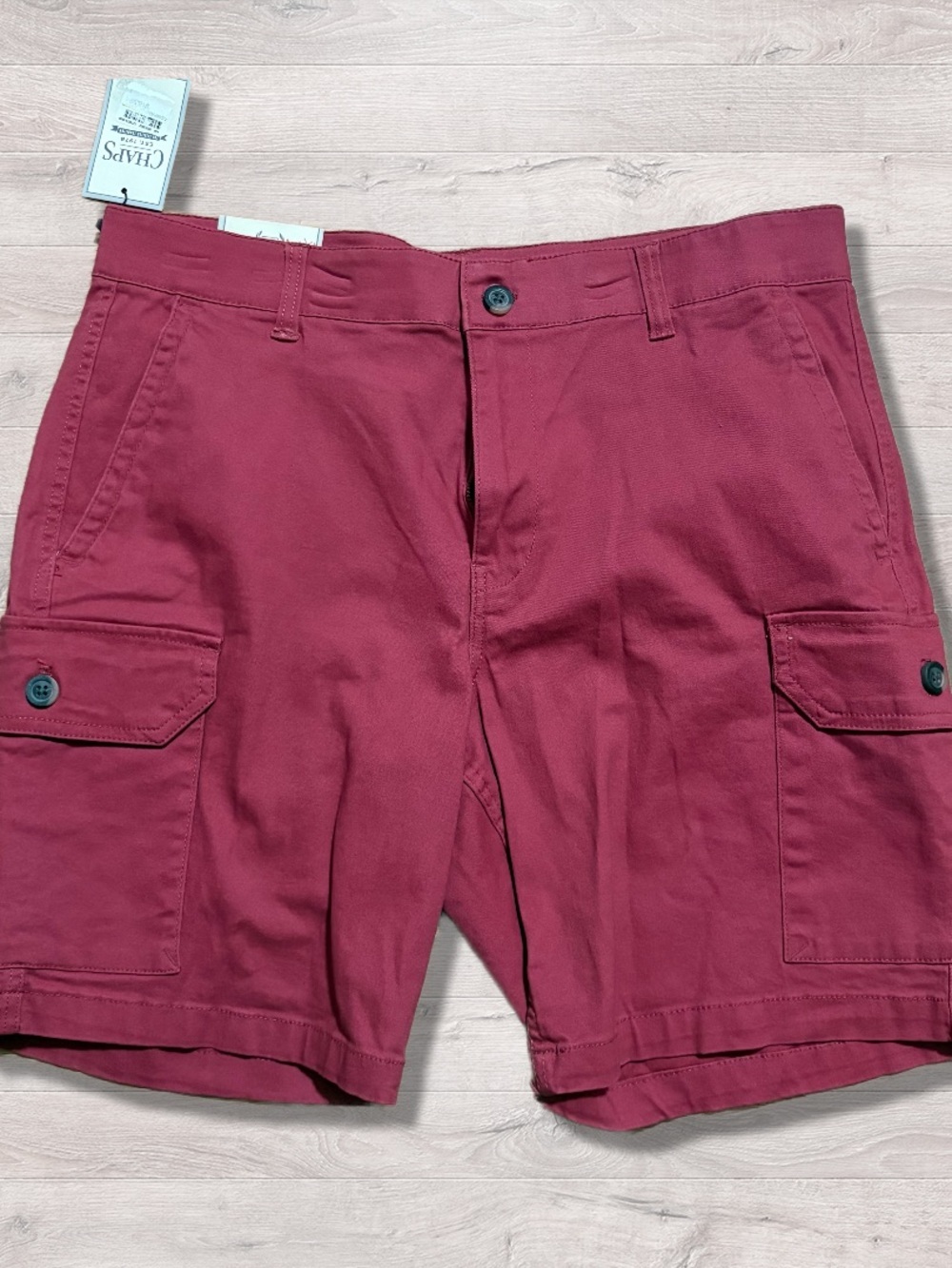 NEW NWT Chaps Cargo Seacoast Wash Nantucket Red Shorts Men’s 34